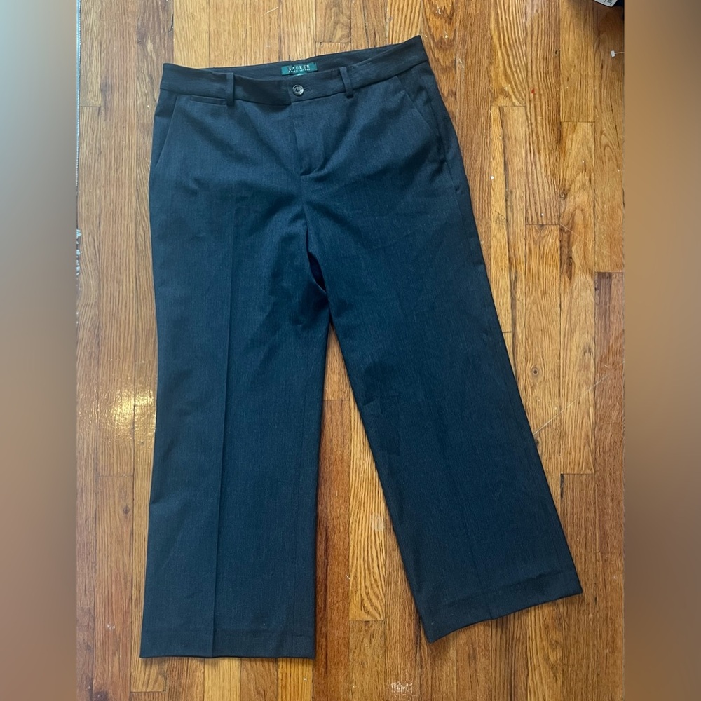 Lauren Ralph Lauren Black Pleated Wide Leg Andover Trousers Size 10